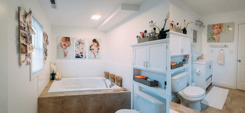 showcasing bathroom in a beautiful home photography studio