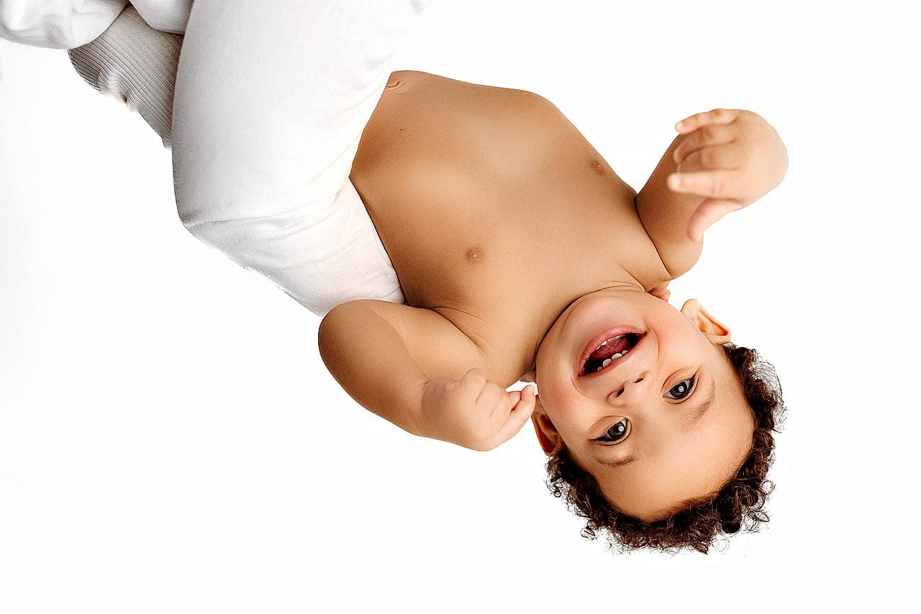 adorable toddler during his first birthday shoot