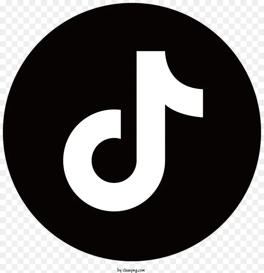 Black circle with a white TikTok logo inside, featuring a stylized musical note.